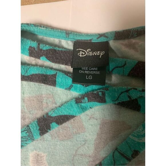 Disney Women's Short Sleeve Criss Cross Back A-Line Dress Green Black Size Large - Picture 6 of 10